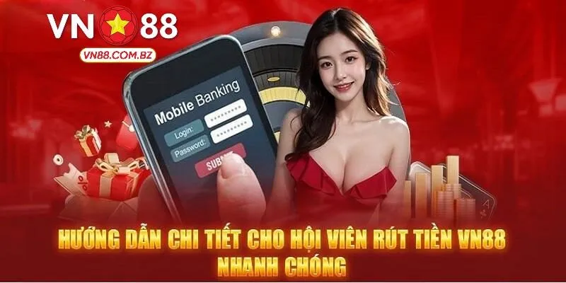 Hướng dẫn các bước để thành viên rút tiền ở VN88